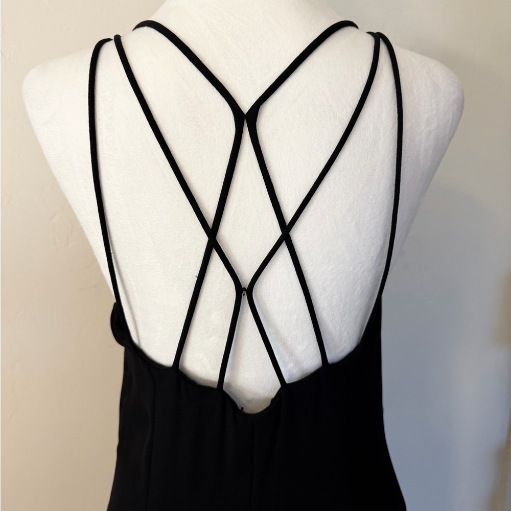 Vintage Ann Taylor Classic Black Midi Sheath Dress Size 10 - Picture 5 of 9
